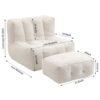 Fluffy Bean Bag Chair, Comfortable Bean Bag For Adults And Children, Super Soft Lazy Sofa Chair With Memory Foam And Ottoman, Indoor Modern Focus Bean Bag Chair For Living Room, Bedroom, Apartment - White - Image 25