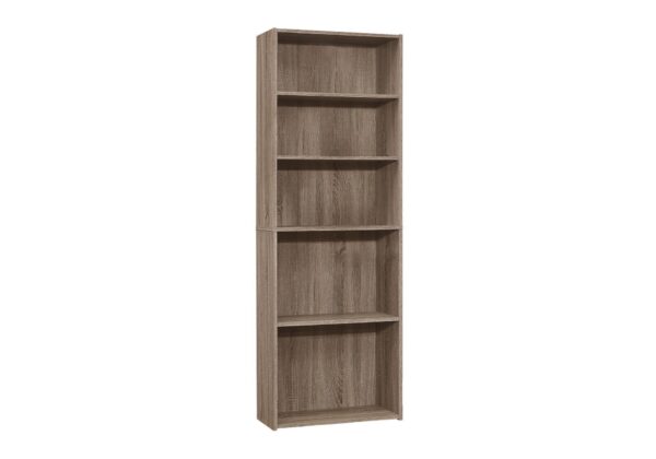 Bookshelf, Bookcase, 6 Tier, For Office, Transitional - Taupe