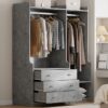 Open Wardrobe Storage For Bedroom - Gray - Image 22