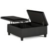 Ellis - Coffee Table Storage Ottoman - Distressed Black - Image 3