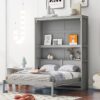 Full Size Murphy Wall Bed & Shelves - Gray - Image 13