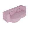 Modern Floor Sofa With 2 Pillows, Convertible Teddy Fabric Foam Filled Sleeper Sofa Bed, Full Size Folding Mattress For Living Room Guest Bed, Playroom, No Assembly Required - Pink - Image 9