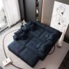 Modern Oversized Modular Sectional Sofa, Sparkling Chenille Fabric Soft Cushion Sofa With 8 Pillows, 8 Pieces Diy Combination Tufted Sofa, No Assembly Required - Blue - Image 9
