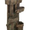 Rustic Decorative Tree Trunk 5 Tier Water Fountain, With Light And Pump, For Indoor And Outdoor - Brown - Image 2