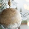 Christmas Ball Ornaments, Wood Decorative Hanging Ball Christmas Tree Ornaments For Holiday Party Decorations (Set of 4) - Brown - Image 9