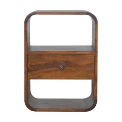 Curved Edge Nightstand - Chestnut