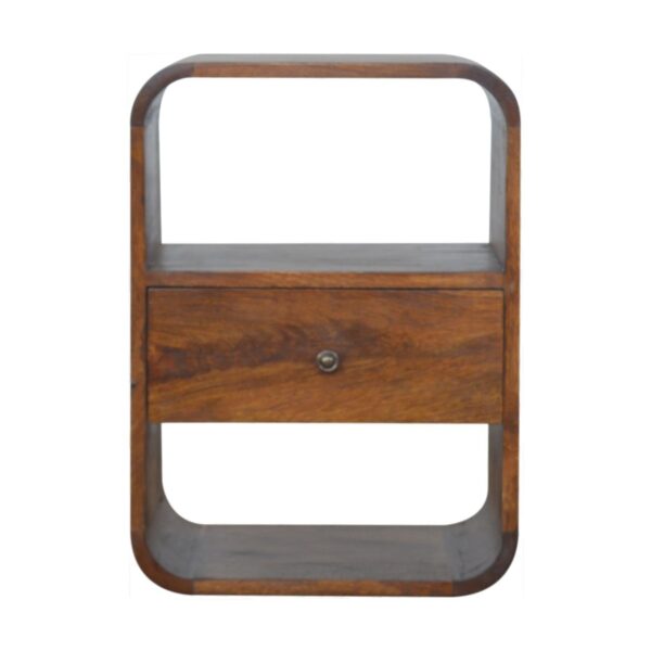 Curved Edge Nightstand - Chestnut