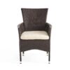 Clementine - Outdoor Wicker Dining Chairs Set With Water Resistant Cushions (Set of 2) - Brown Multi - Image 5