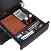 Contemporary 3 Drawer Mobile Filing Cabinet With Lock, Metal Office Storage For Legal / Letter Size - Black - Image 9