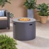 Contemporary 31" Round Fire Pit With 40, 000 Btu - Dark Gray - Image 4