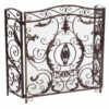 Waterbury - Traditional Fireplace Screen With Gold Flower - Black - Image 4