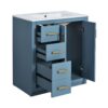 Bathroom Vanity With Ceramic Sink Combo, Frame Bathroom Storage Cabinet, Freestanding Vanity Set With 3 Drawers & Soft Closing Doors - Indigo - Image 14