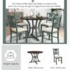 Retro Style 5 Piece Round Dining Table Set With Storage Shelf And Fabric Chairs - Antique Blue / Dark Brown - Image 5