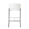 Modern Bar Stools With Low Back And Arms And Durable Metal Frame (Set of 2) - Ivory - Image 11
