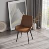 Modern Dining Chair Living Room Metal Leg Dining Chair (Set of 4) - Brown - Image 2