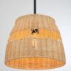 Essence - Single Lights Pendant With Shade - Black / Rattan - Image 4