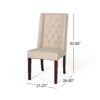 Sophisticated Tufted Dining Chairs (Set of 2) With High Back And Birch Wood Legs - Beige - Image 3