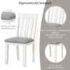 Retro Style 7 Piece Dining Table Set With Extendable Table And 6 Upholstered Chairs - Gray / White - Image 10