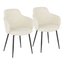 Boyne - Contemporary Chair (Set of 2) - Black / Cream