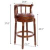 29.5'' Wooden Swivel Barstool, 360 Degrees Swivel Barstool, Chair For Home Kitchen Counter - Brown - Image 6