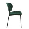 Boucle Dining Chairs, Modern Dining Room Chairs With Black Metal Legs, Armless Kitchen Chair For Dining Room, Living Room (Set of 4) - Dark Green - Image 7