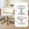 Modern Home Office Desk Chair With Wheels, Swivel, Height Adjustable - Beige - Image 5