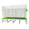 10Ft By 17Ft Rectangule Trampoline With Powder-Coated Galvanized Steel Tubes With Basketball Hoop System Advanced Ladder - Green - Image 9