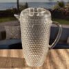 Diamond Cut Unbreakable Plastic Water Pitcher With Lid, 2.5 Quarts Acrylic, Easy Pour Spout - Clear - Image 2