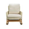 Contemporary Minimalist Wicker Rocking Chair Set With Soft Polyester Cushions And Durable Wooden Frame For Indoor And Outdoor Spaces - Ivory - Image 6