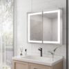 36" X 30" Medicine Cabinet With LED Vanity Mirror, Anti-Fog, Recessed Or Surface Mount, Waterproof, Dimmable, Aluminum 3000K~6000K Lighted Double Door Bathroom Cabinet With Touch Switch - Silver - Image 7