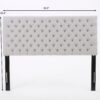 Queen Size Headboard With Button Tufting - Light Gray - Image 3