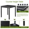 5 Pieces Counter Height Table Set, Wooden Kitchen Table Set With Square Table And 4 Upholstered Chairs, Counter Height Dining Table With Crystal Decoration And Chair Set For Kitchen, Dining Room - Black - Image 4