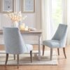 Farmhouse Upholstered Dining Chair (Set of 2) - Light Blue - Image 5