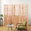 Panel Wooden Folding Room Divider - Natural - Image 17