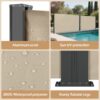 Retractable Side Awning Waterproof And UV Resistant Roll Up Privacy Screen For Balcony - Beige - Image 8