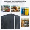 Outdoor Metal Storage Shed With Floor Base - Black - Image 5