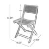 Bistro Foldable Chair With Wicker Backrest (Set of 2) - Gray / Brown - Image 2
