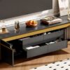 TV Stand For TVs Up To 80", TV Cabinet With 4 Drawers And 2 Spacious Cabinets, 5 Metal Legs For Living Room - Black - Image 9