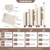 5 Piece Set (20"24"28 +A Travel Bag And A Toiletry Bag), Hard Case Spinner Wheels Luggage Sets With Tsa Lock Carry On Suitcase Luggage Durable Suitcase - Creamy White - Image 3