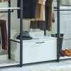 Fiona - Freestanding Walk In Closet System With Metal Frame Melamine - White - Image 8