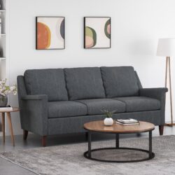 3 Seater, Stationary Sofa - Charcoal
