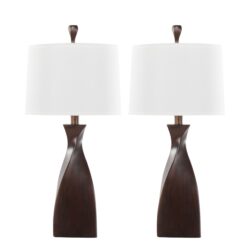 Curvo - Contemporary Polyresin Table Lamp (Set of 2) - Beige
