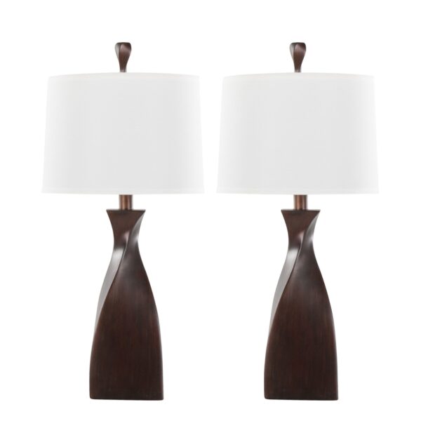 Curvo - Contemporary Polyresin Table Lamp (Set of 2) - Beige