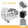 Xpt019 Cat Cage Box Lovely House Cute Pet Play Speace Wooden Big For Backyard Room - White - Image 2