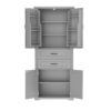 Elegant Storage Cabinet With Multi Functional Space, 2 Drawers With Slide Rails, Adjustable Shelf - Gray - Image 11