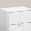 Accent Side Table, 2 Storage Drawer, Glossy Contemporary And Modern - White - Image 3