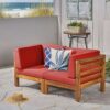 Oana - 2 Piece Love Seat Set With Water Resistant Cushions - Red - Image 4
