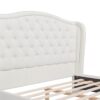 Fontana - Queen Wingback Upholstered Platform Bed Frame - Antique White - Image 6