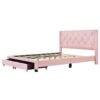 Queen Size Storage Bed Linen Upholstered Platform Bed & Two Drawers - Pink - Image 7