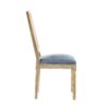 French Country Dining Chairs With Elegant Cane Backrest & Upholstered Seats Frame (Set of 2) - Slate Blue - Image 11